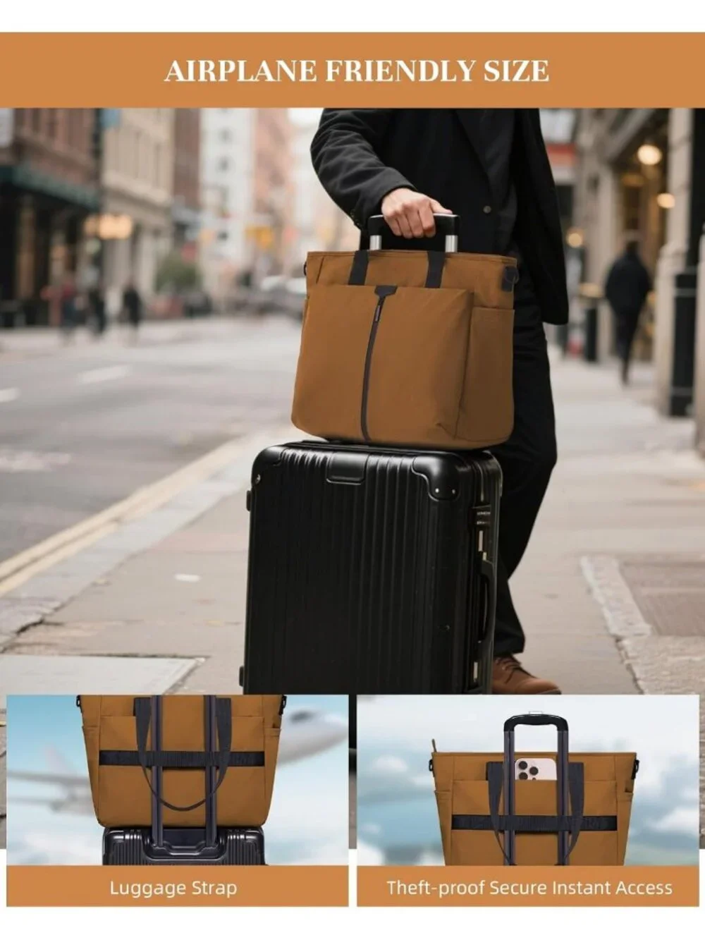 Stylish Water-Resistant Laptop Tote Bag for Women - Perfect Work & Travel Purse